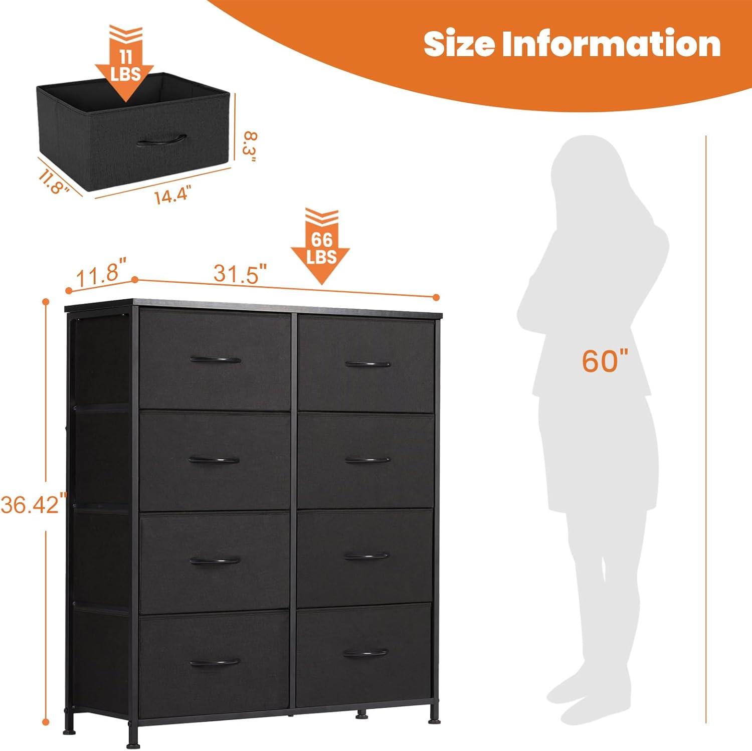 8-Drawer Multifunction Fabric Dresser 🧺｜Large Storage Organizer for Bedroom, Closet & Entryway