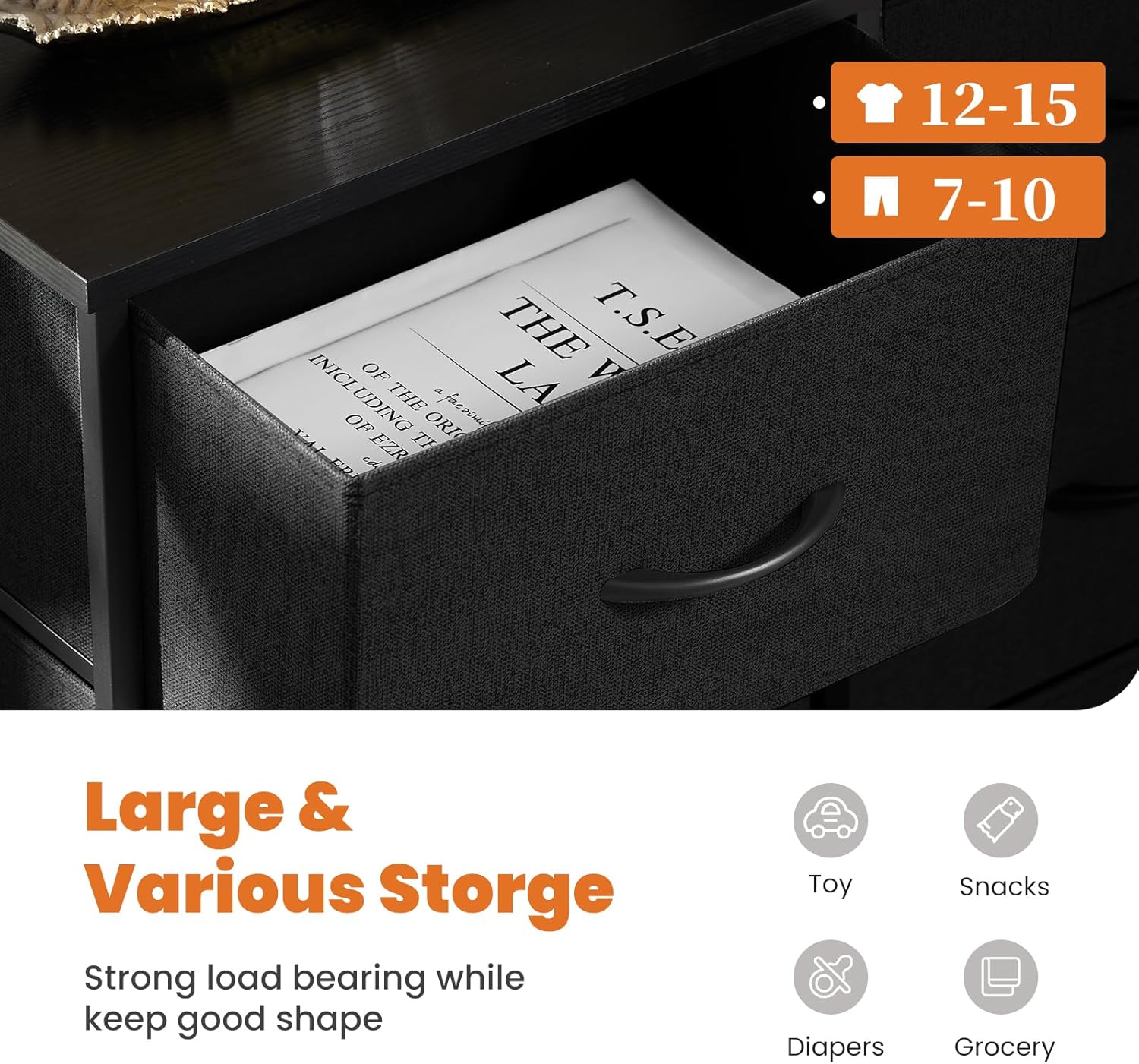 8-Drawer Multifunction Fabric Dresser 🧺｜Large Storage Organizer for Bedroom, Closet & Entryway