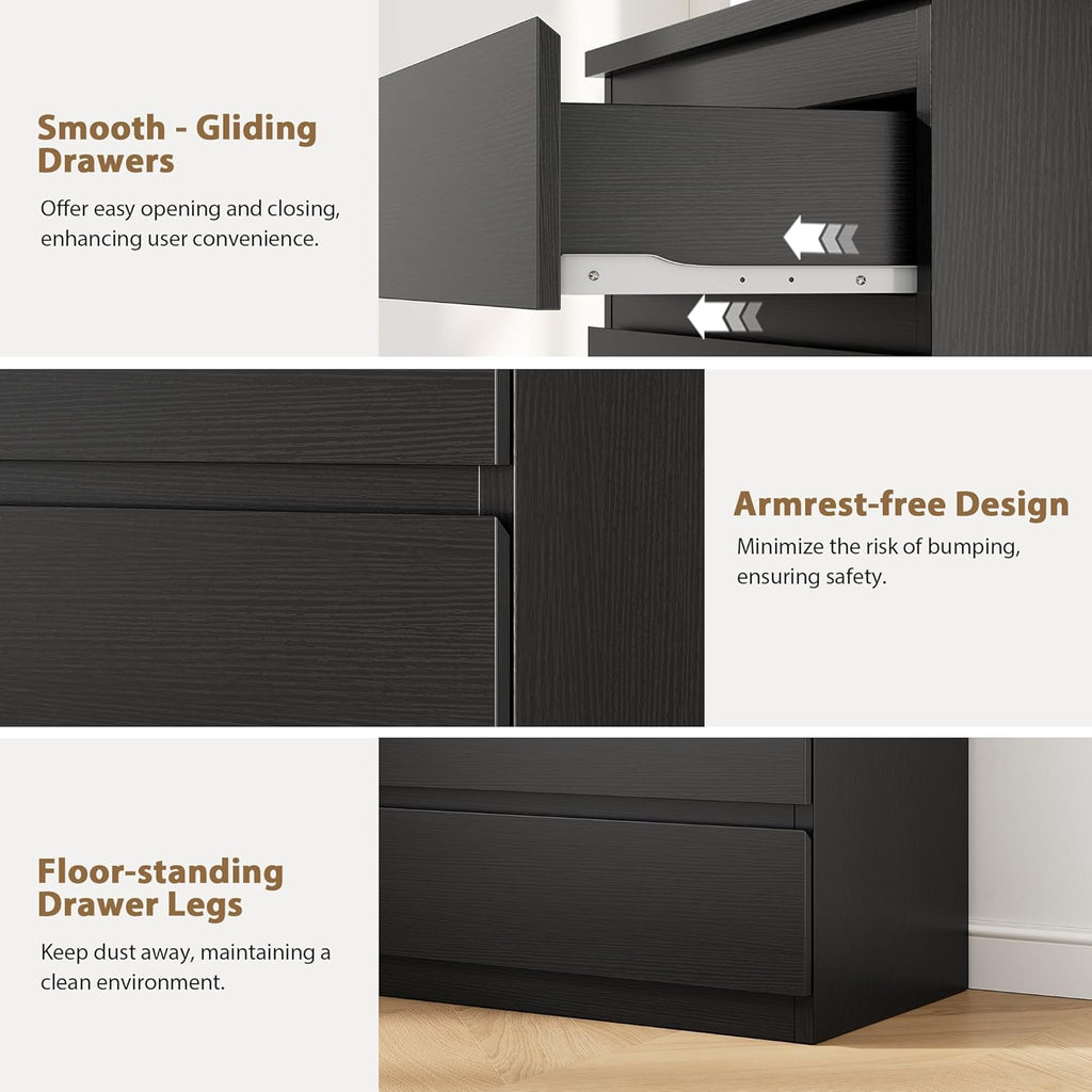 5-Drawer White Dresser ✨｜Handle-Free Modern Storage Chest for Bedroom & Living Room