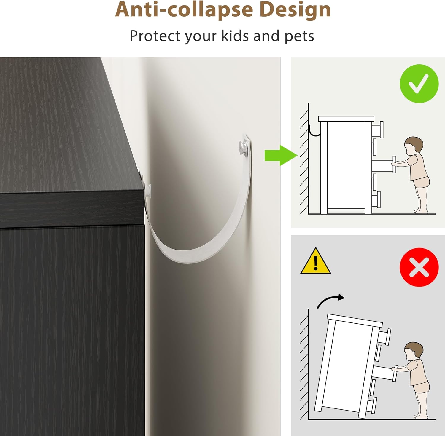 5-Drawer White Dresser ✨｜Handle-Free Modern Storage Chest for Bedroom & Living Room