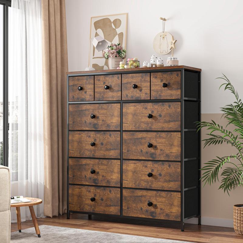 Multi-Functional Drawer Chest ✨｜7–16 Drawers Storage Organizer with Steel Frame & Wooden Top