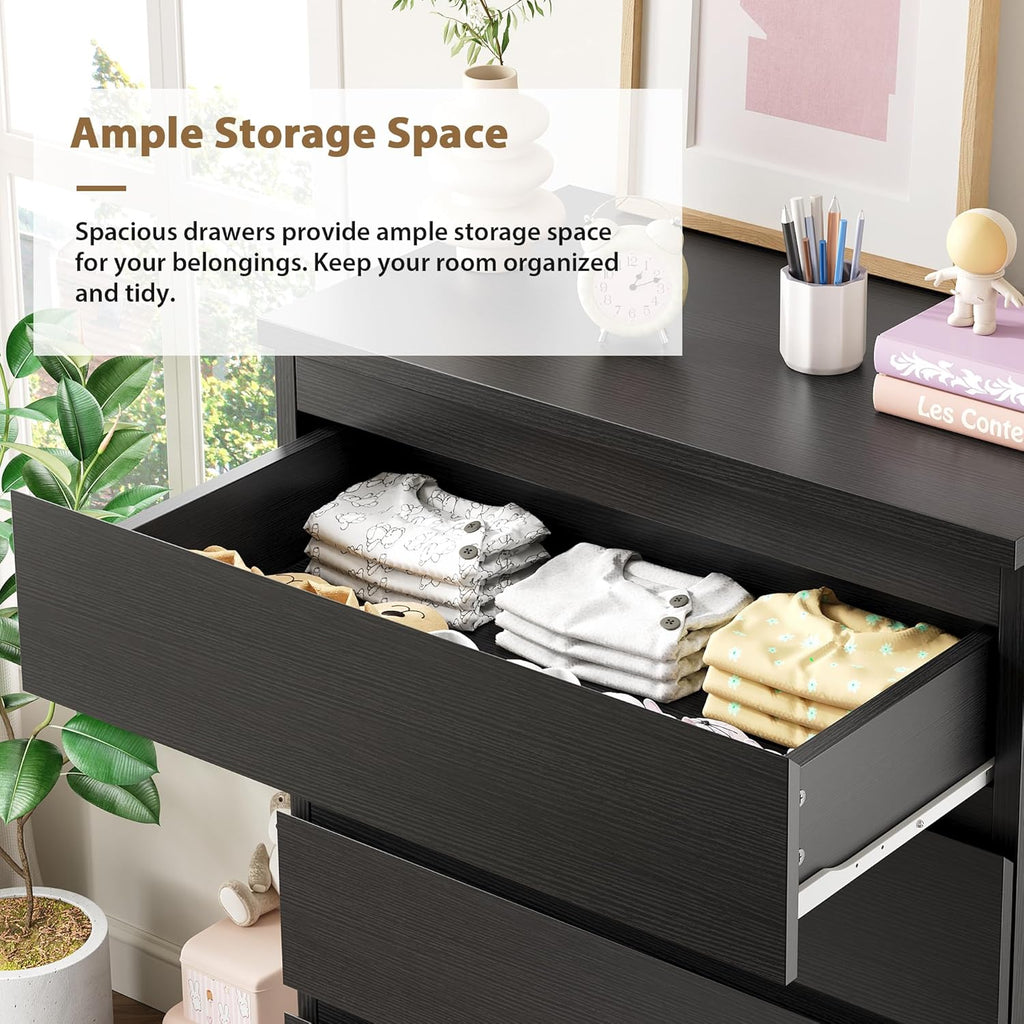 5-Drawer White Dresser ✨｜Handle-Free Modern Storage Chest for Bedroom & Living Room