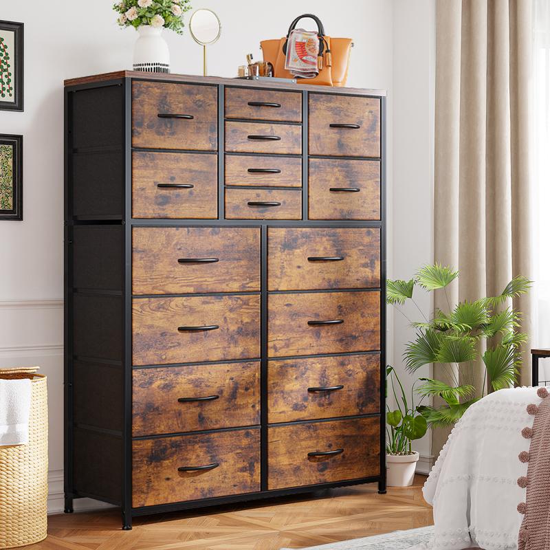 Multi-Functional Drawer Chest ✨｜7–16 Drawers Storage Organizer with Steel Frame & Wooden Top