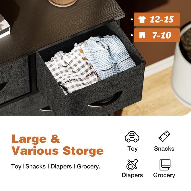 Multi-Functional Drawer Chest ✨｜7–16 Drawers Storage Organizer with Steel Frame & Wooden Top