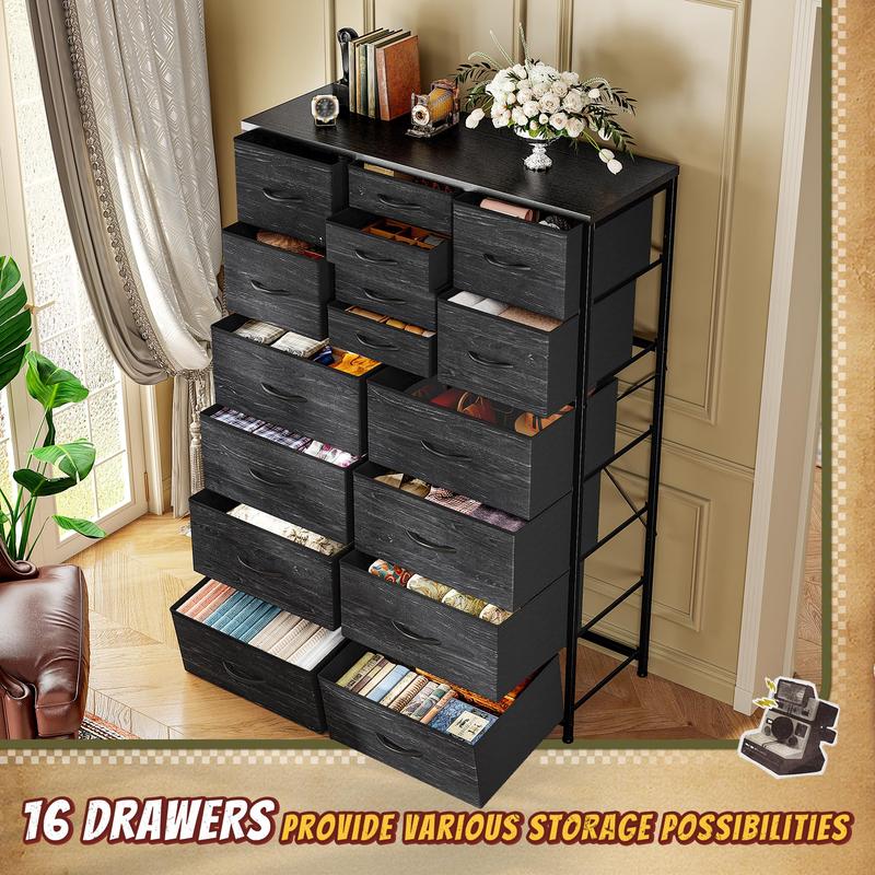 Multi-Functional Drawer Chest ✨｜7–16 Drawers Storage Organizer with Steel Frame & Wooden Top