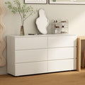Minimalist 6-Drawer White Dresser ✨｜Handle-Free Modern Storage Cabinet for Bedroom & Living Room